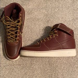 Nike hightop Air Force ones.